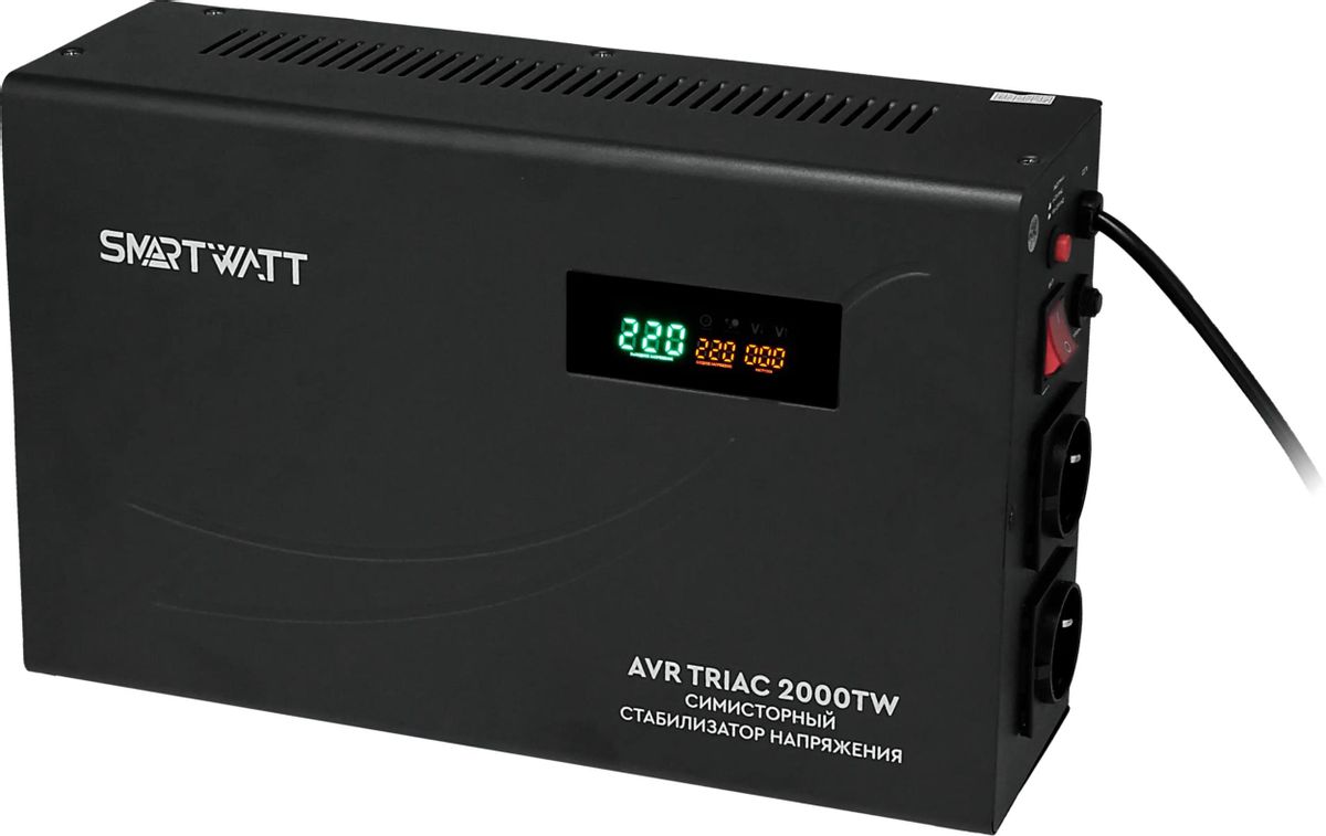 Стабилизатор напряжения SMARTWATT AVR Triac 2000TW черный [4512020380003]